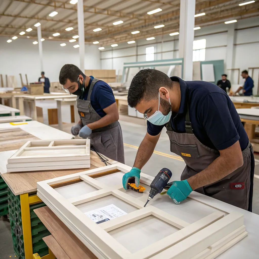 Professional furniture assembly course in action